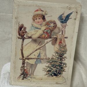 Vintage Winter Scene Decorative Box by Department 56.